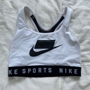 Nike sports bra, white and black, size s